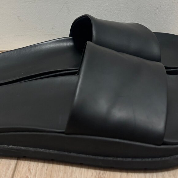 Alexander Wang x H&M Black Leather Slides - 10 - Picture 7 of 13